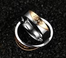 Carregar imagem no visualizador da galeria, Aliança Love com Pedra (5mm) ou Forever (6mm) em Aço para Casamento, Namoro ou Compromisso - REF00018 - PIME.pt