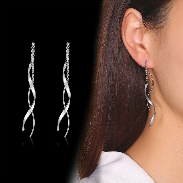 Brincos Fitas Suspensas em Aço - REF1176 - PIME.pt