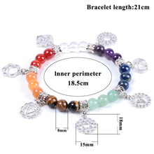 Carregar imagem no visualizador da galeria, Pulseira 7 Chakras com Pedras Naturais e Pendentes - REF09901