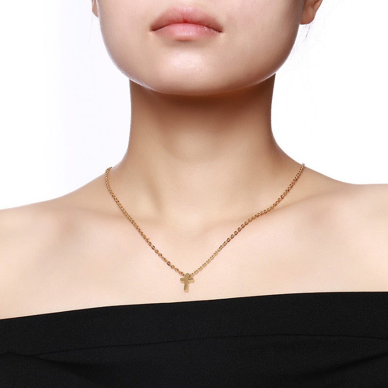 Colar Cruz Simples em Aço - REF1549 - PIME.pt