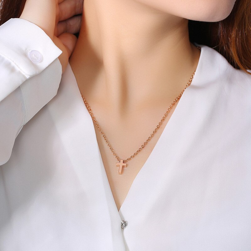 Colar Cruz Simples em Aço - REF1549 - PIME.pt