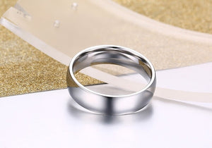 Aliança Tradicional Prateada Larga (6mm) em Aço para Casamento, Namoro ou Compromisso - REF10844 - PIME.pt