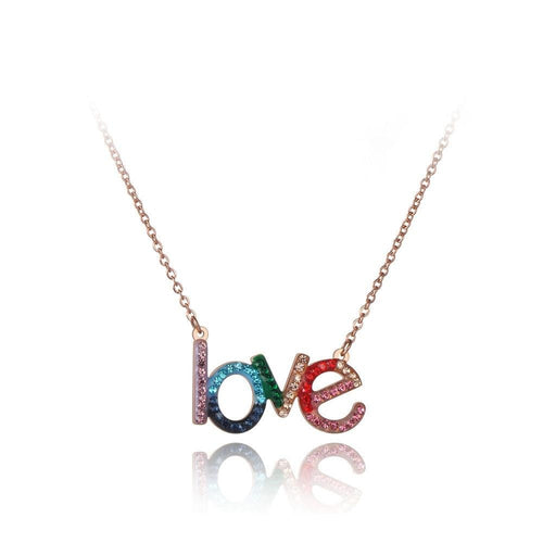 Colar Love Colorido (Cores do Arco-Íris) em Aço - REF1568 - PIME.pt