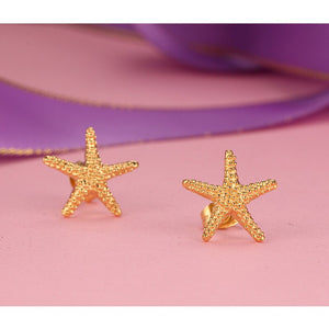 Brincos Estrela do Mar Dourada em Aço - REF1582 - PIME.pt