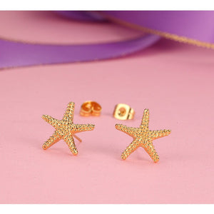 Brincos Estrela do Mar Dourada em Aço - REF1582 - PIME.pt