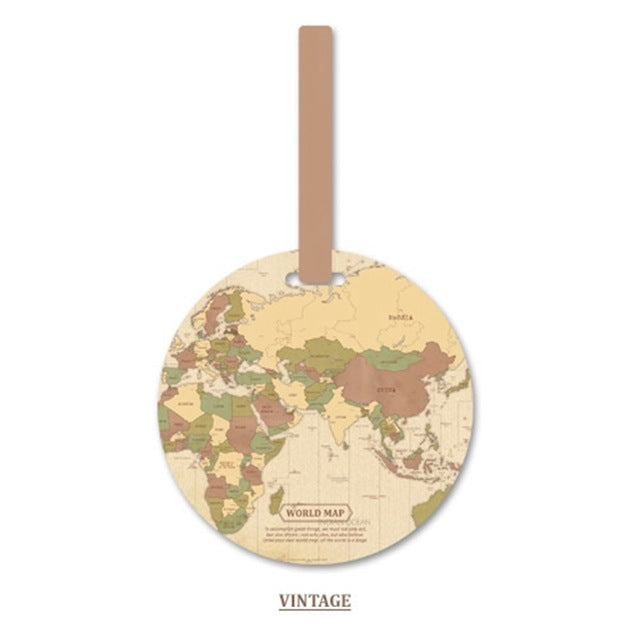 Etiqueta para Mala de Viagem - Mapa Mundo - REF1376 - PIME.pt