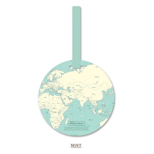 Etiqueta para Mala de Viagem - Mapa Mundo - REF1376 - PIME.pt