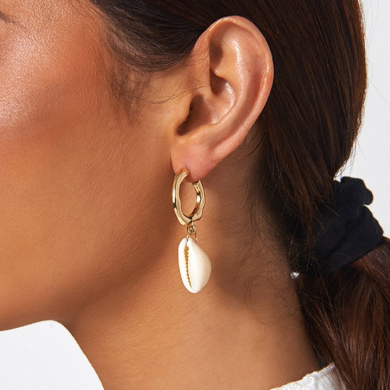 Brincos Argola com Búzio - REF1213 - PIME.pt