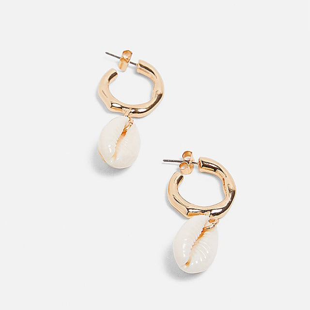 Brincos Argola com Búzio - REF1213 - PIME.pt
