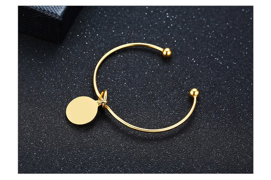 Pulseira Dourada com Medalha Olho Azul em Aço - REF1575 - PIME.pt