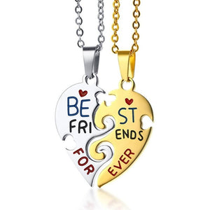 Dois Colares para Melhores Amigos - Best Friend Forever - Formato Coração em Aço - REF1535 - PIME.pt