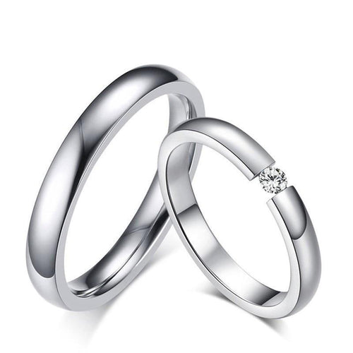 Aliança Prateada (3mm) em Aço para Casamento, Namoro ou Compromisso - REF1650 - PIME.pt