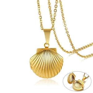 Colar Caixa em Forma de Concha do Mar - em Aço - REF1543 - PIME.pt