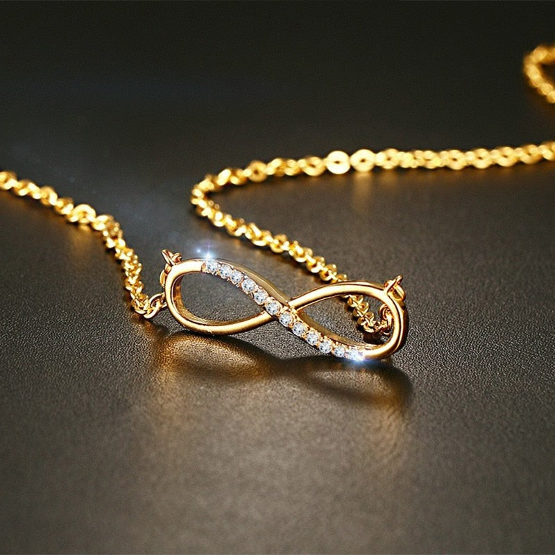 Colar Infinito com Brilhantes em Aço - REF1548 - PIME.pt