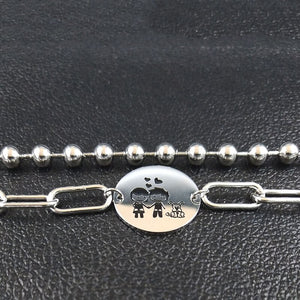 Pulseira Namorados com Cão e Corações em Aço - REF1368 - PIME.pt