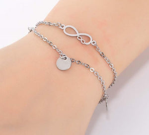 Pulseira com Duplo Fio - Infinito e Moedas - REF1370 - PIME.pt