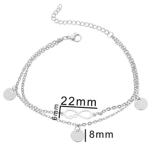 Pulseira com Duplo Fio - Infinito e Moedas - REF1370 - PIME.pt