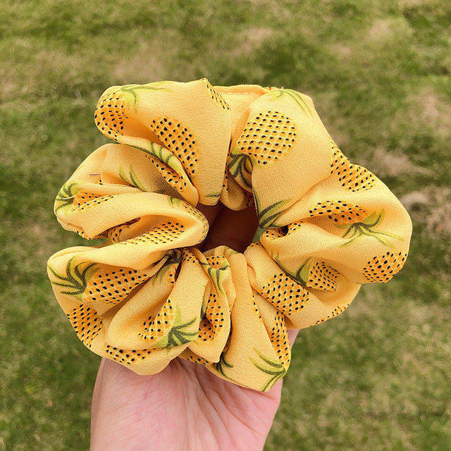 Quatro elásticos para o cabelo em quatro cores diferentes com Ananás - REF1371 - PIME.pt