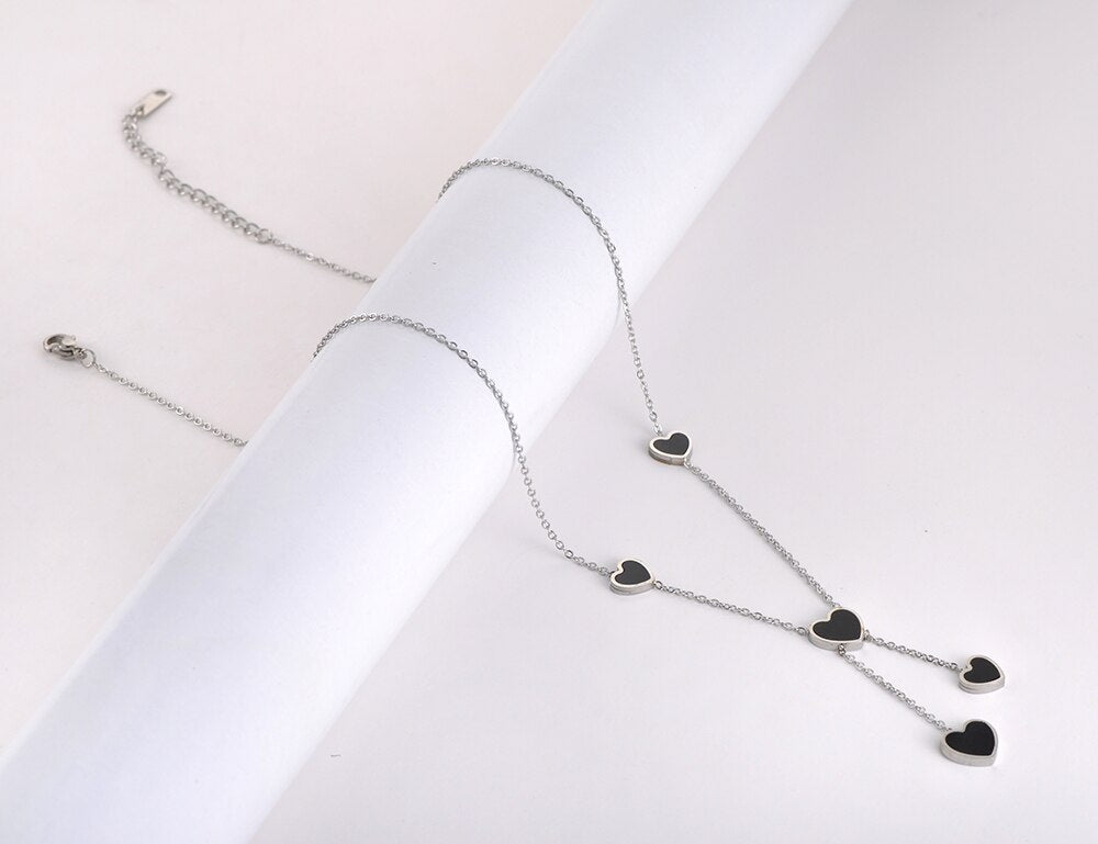 Colar Corações em Aço - REF1592 - PIME.pt