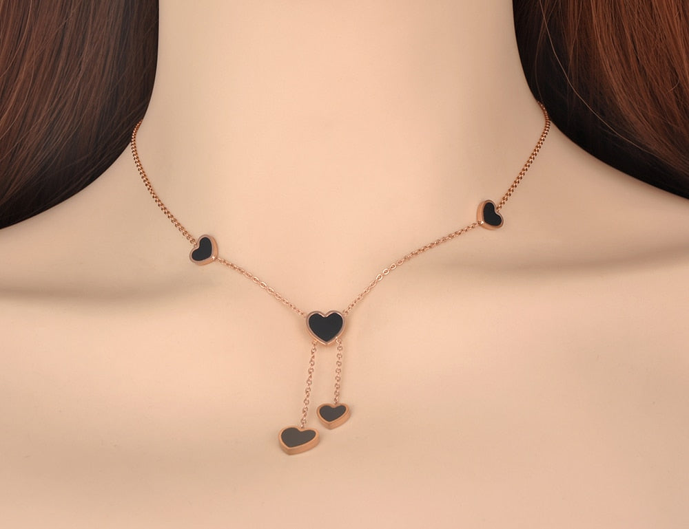 Colar Corações em Aço - REF1592 - PIME.pt