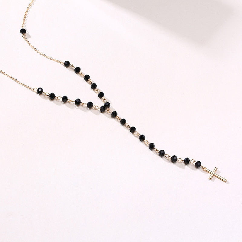 Conjunto de Três Colares - Cruz, Fio Simples e Rosário - em Aço - REF1546 - PIME.pt