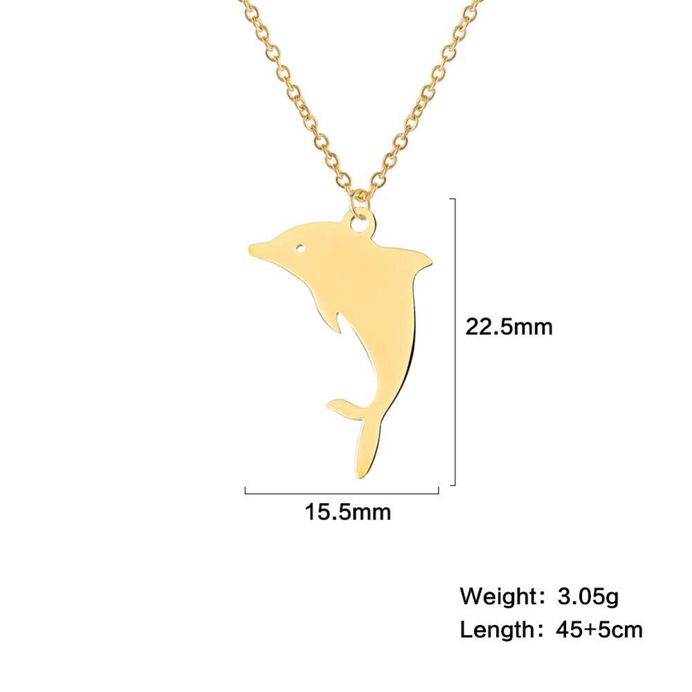 Colar Golfinho Dourado em Aço - REF1412 - PIME.pt