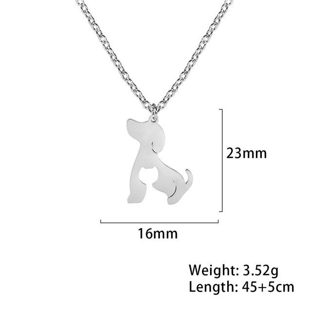 Colar Cão e Gato (Família) - em Aço - REF1411 - PIME.pt