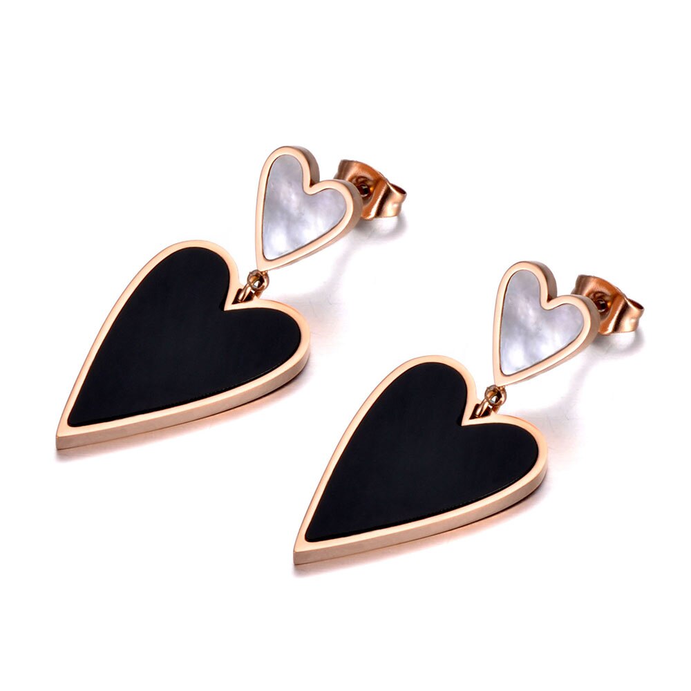 Brincos Dois Corações em Aço - REF1563 - PIME.pt