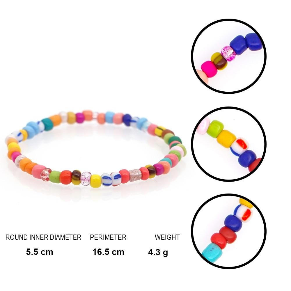 Pulseira Pequenas Pedras Coloridas - REF1513 - PIME.pt