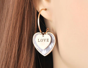 Brincos Medalha com Coração e Letras Love em Aço - REF1564 - PIME.pt