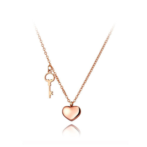 Colar Coração com Chave em Aço - REF1589 - PIME.pt