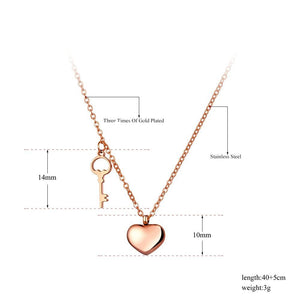Colar Coração com Chave em Aço - REF1589 - PIME.pt