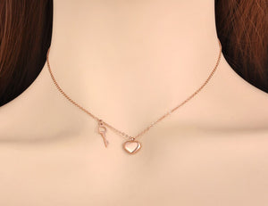 Colar Coração com Chave em Aço - REF1589 - PIME.pt