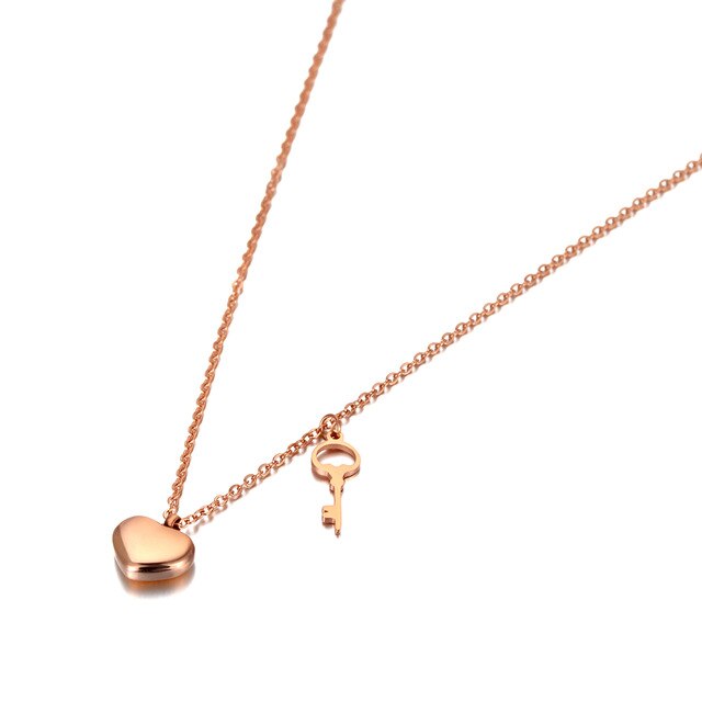 Colar Coração com Chave em Aço - REF1589 - PIME.pt