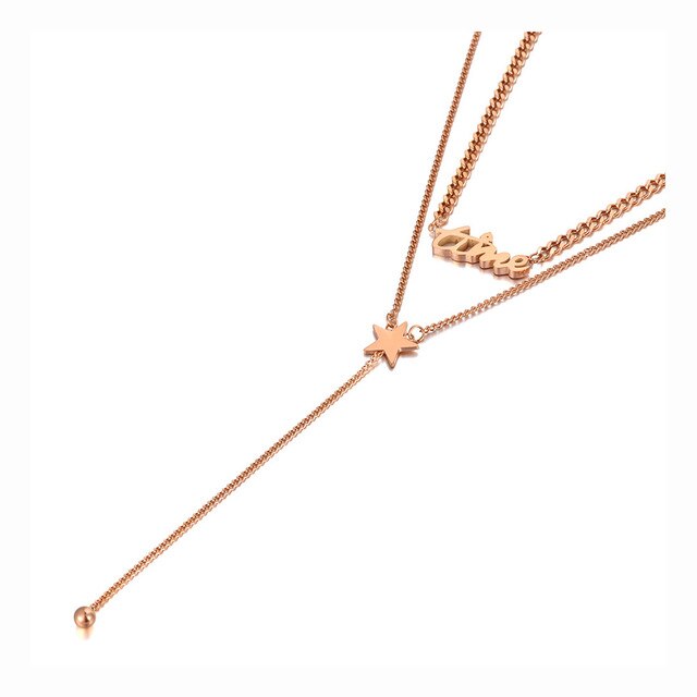 Colar com Dois Fios (Time) e Estrela - É tempo de Brilhas - em Aço - REF1585 - PIME.pt