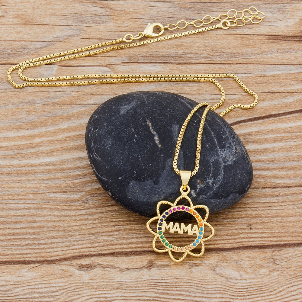 Colar para Mãe (Mamã) com Círculo de Pedras Coloridas - REF1612 - PIME.pt