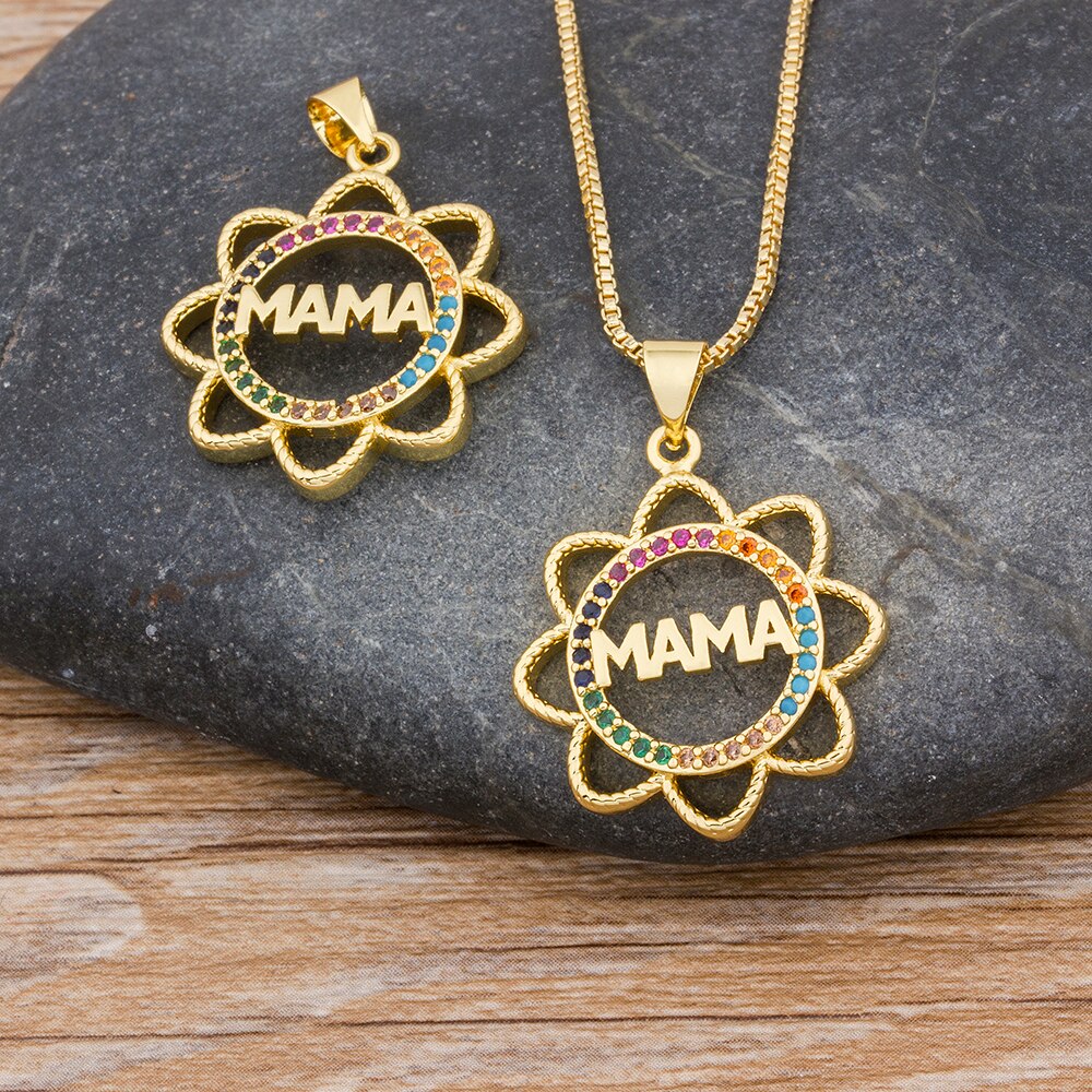 Colar para Mãe (Mamã) com Círculo de Pedras Coloridas - REF1612 - PIME.pt