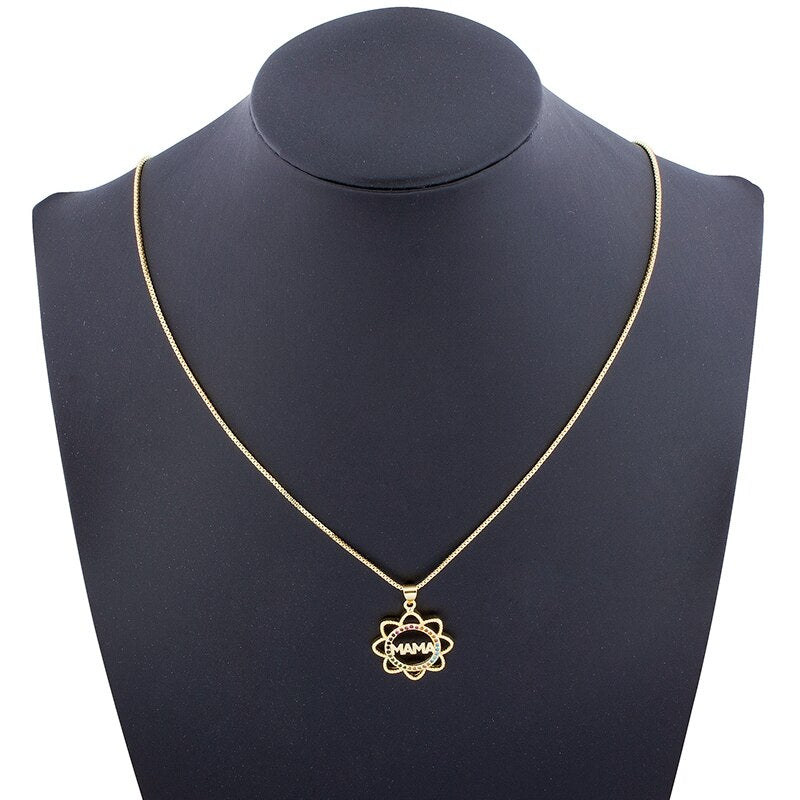 Colar para Mãe (Mamã) com Círculo de Pedras Coloridas - REF1612 - PIME.pt
