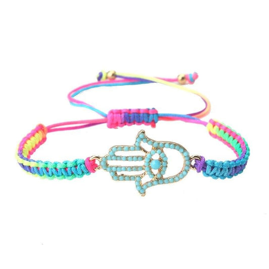 Pulseira Ajustável Colorida Mão de Fátima - Protecção - REF1606 - PIME.pt