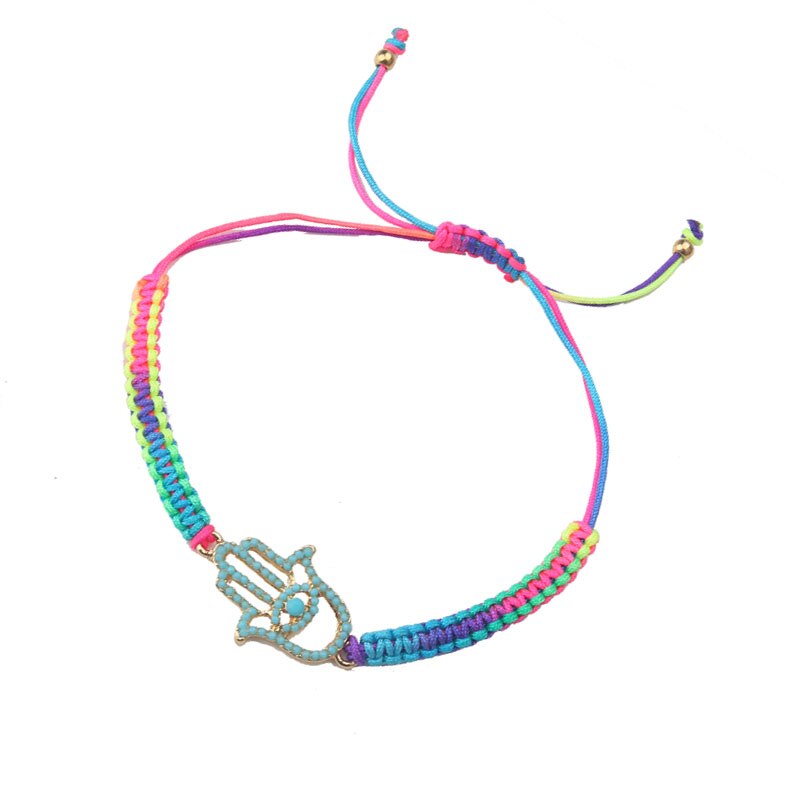 Pulseira Ajustável Colorida Mão de Fátima - Protecção - REF1606 - PIME.pt