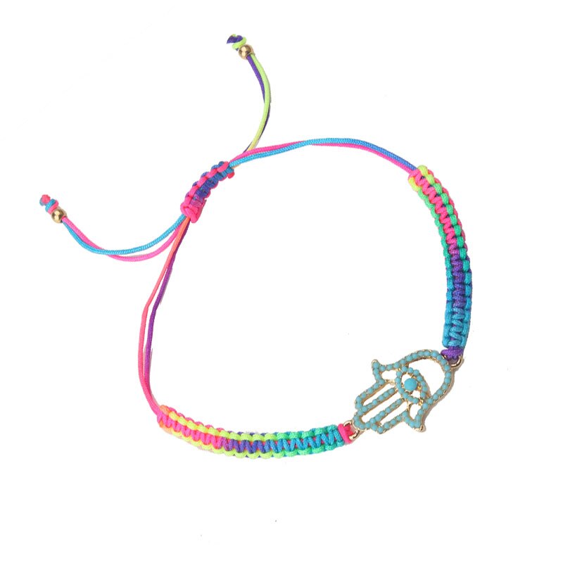 Pulseira Ajustável Colorida Mão de Fátima - Protecção - REF1606 - PIME.pt