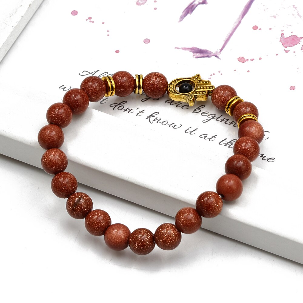 Pulseira com Pedras - Mão de Fátima - REF1604 - PIME.pt