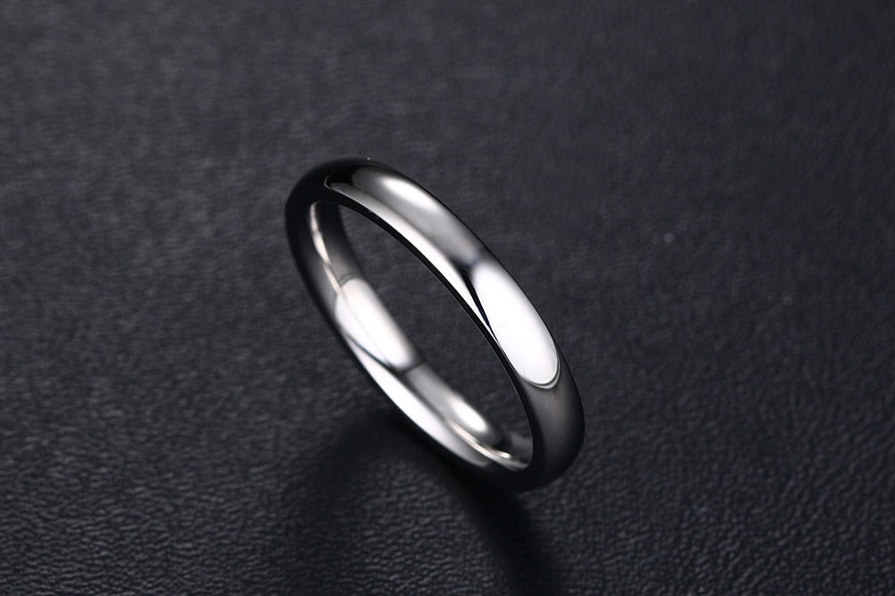 Aliança Prateada (3mm) em Aço para Casamento, Namoro ou Compromisso - REF1012