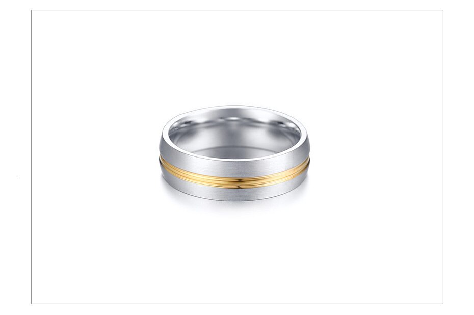 Aliança Filete Dourado 6mm em Aço para Casamento, Namoro ou Compromisso - REF1841 - PIME.pt
