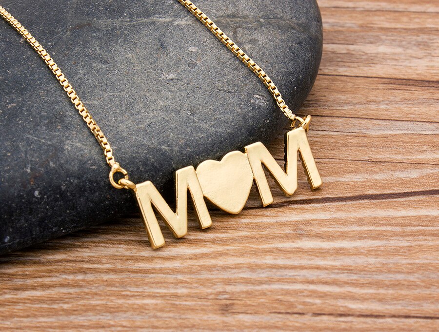 Colar para Mãe - Mamã - com Brilhantes e Coração Vermelho - REF1614 - PIME.pt