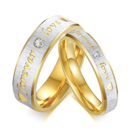 Aliança Forever Love com Coração (4mm e 6mm) em Aço - Alianças de Namoro ou Compromisso (para Namorados) - REF1936 - PIME.pt