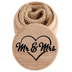 Caixa para Alianças "Mr&Mrs" em Madeira - REF1183