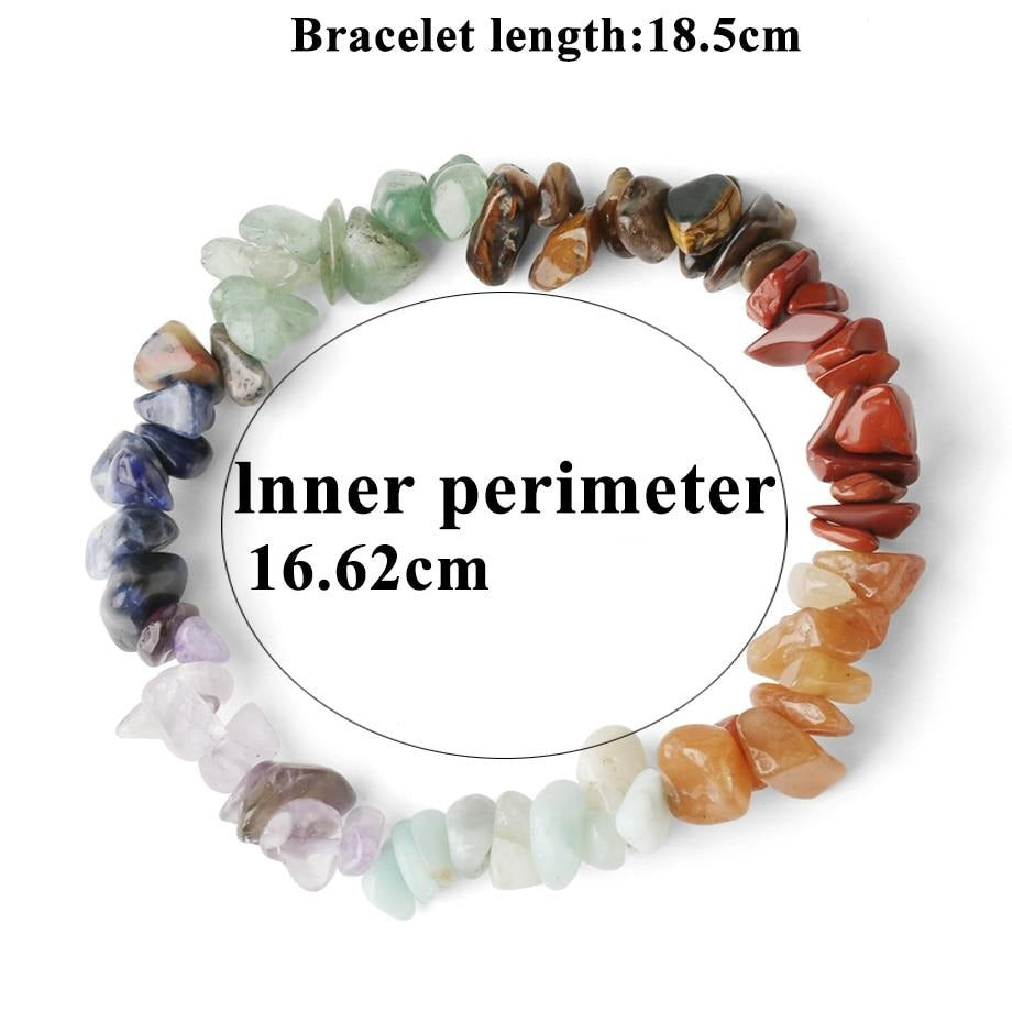 Pulseira com Pedras Naturais Lascadas 7 Chakras - REF1007