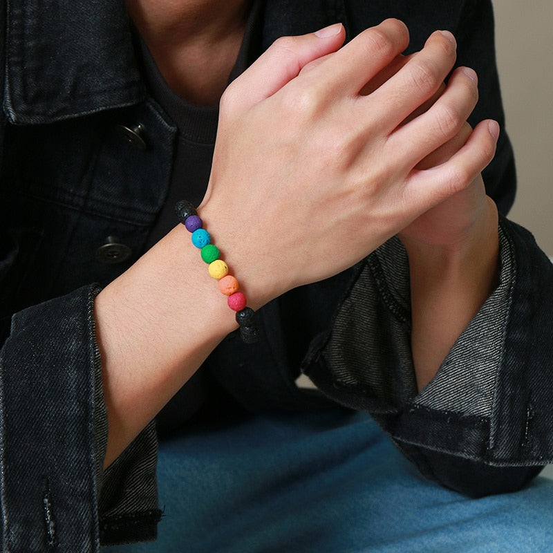 Pulseira Ajustável com Pedras Vulcânicas - REF5006