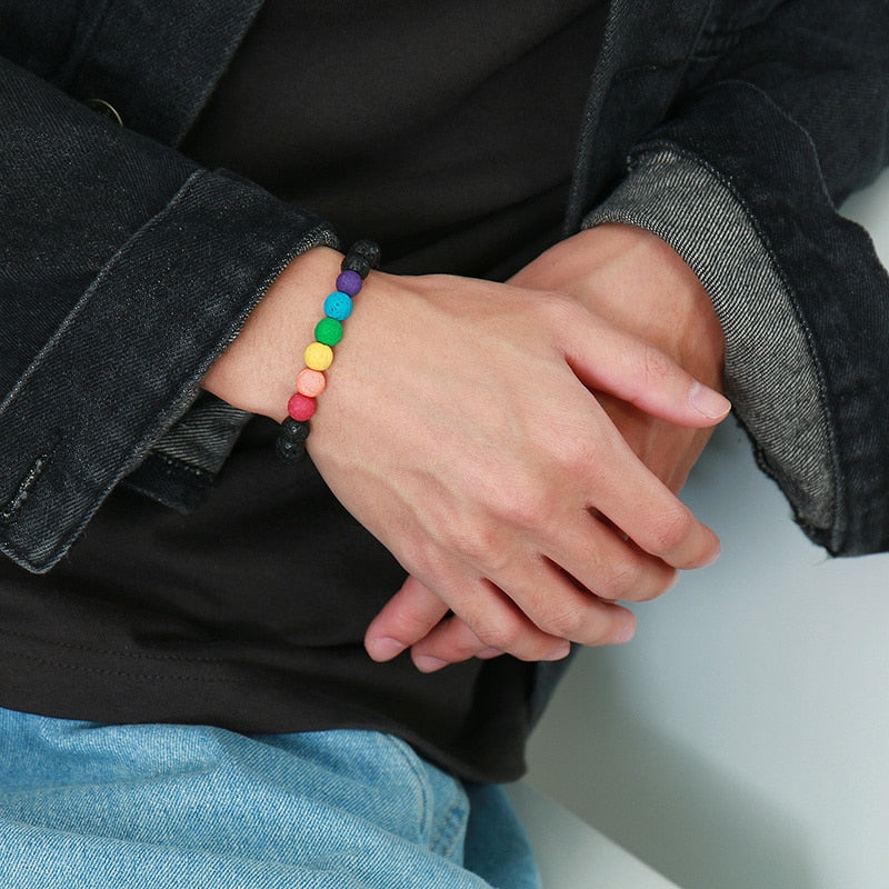Pulseira Ajustável com Pedras Vulcânicas - REF5006